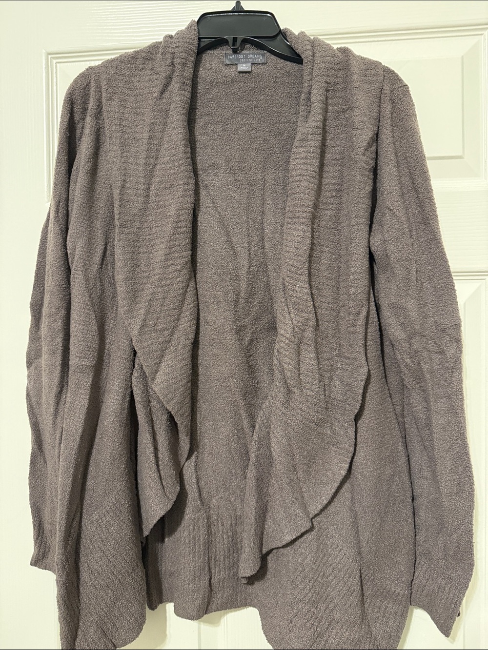 Barefoot Dreams Dark Gray Open Drape Front Cardigan
